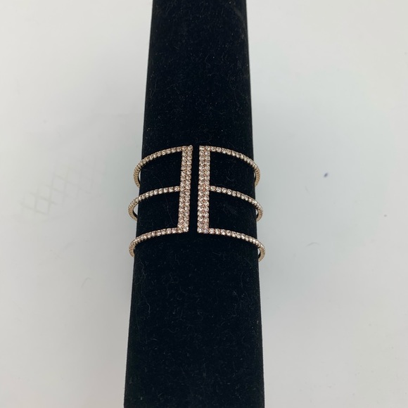 4/$25 INC Gold Silver Crystal Cuff Bracelet NEW - Picture 4 of 6